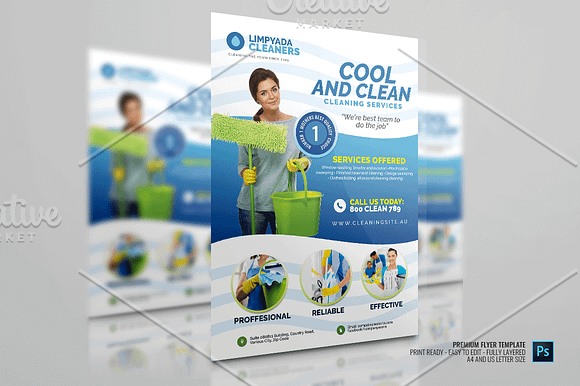 Commercial Cleaning Company Flyer in Flyer Templates - product preview 1