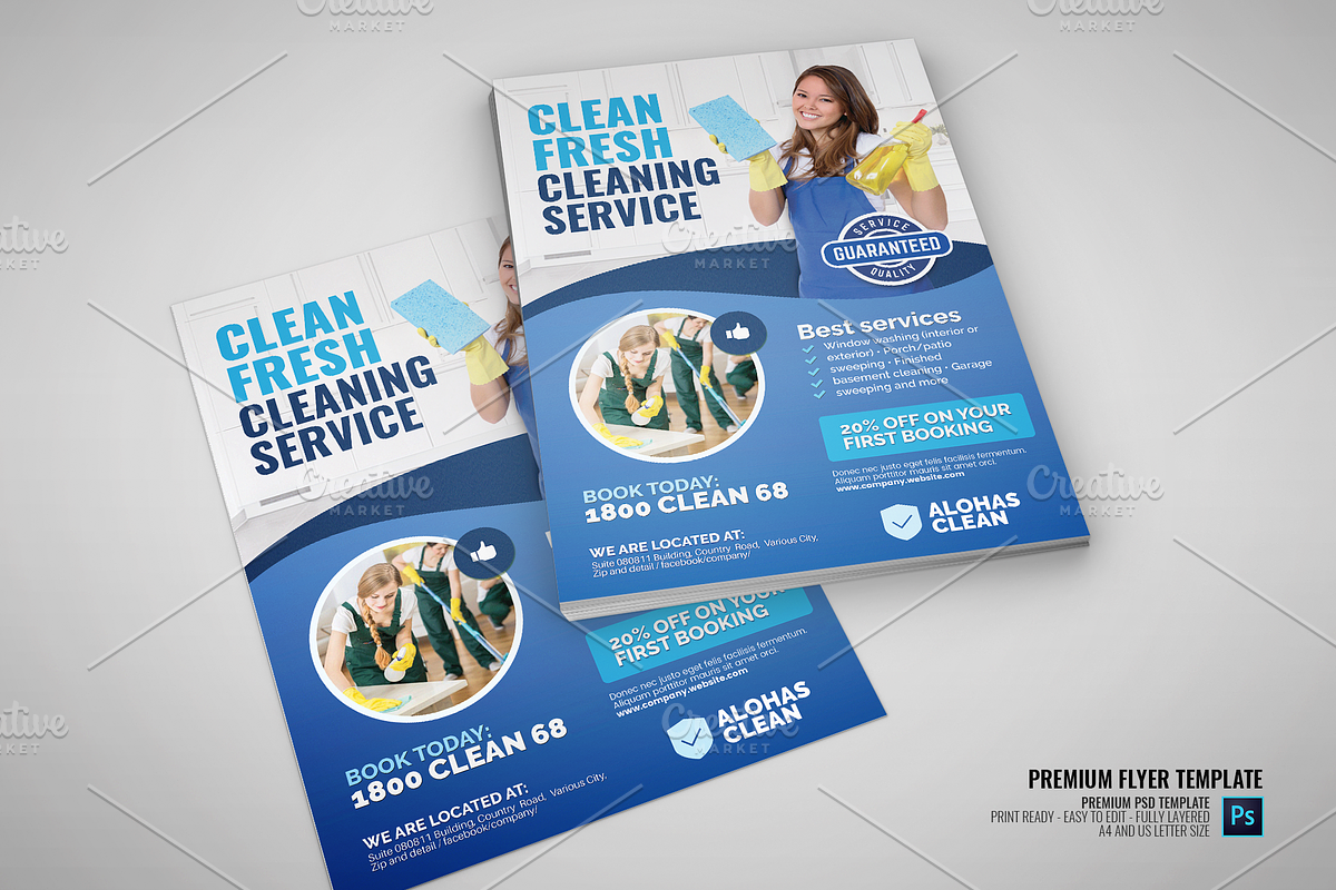 Commercial House Cleaning Services in Flyer Templates - product preview 8