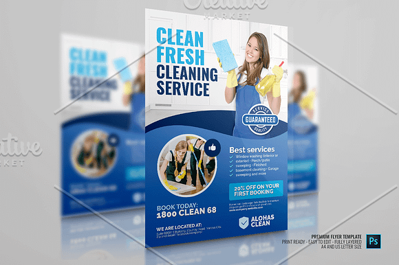 Commercial House Cleaning Services in Flyer Templates - product preview 1