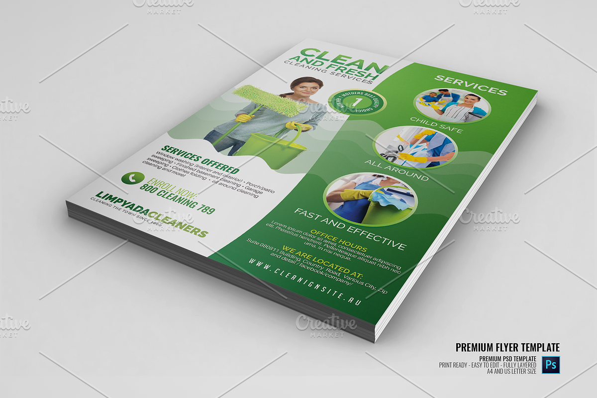 House Cleaning Services Promotional in Flyer Templates - product preview 8