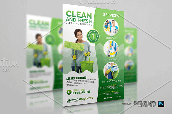 House Cleaning Services Promotional in Flyer Templates - product preview 1