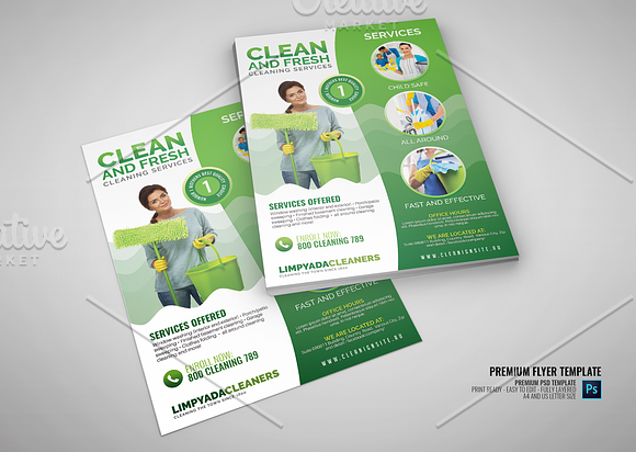 House Cleaning Services Promotional in Flyer Templates - product preview 2