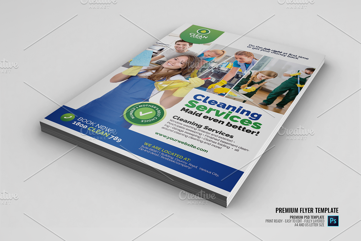 Household Cleaning Service Flyer in Flyer Templates - product preview 8