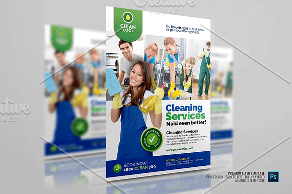 Household Cleaning Service Flyer in Flyer Templates - product preview 1