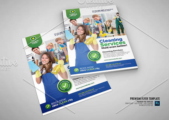 Household Cleaning Service Flyer in Flyer Templates - product preview 2