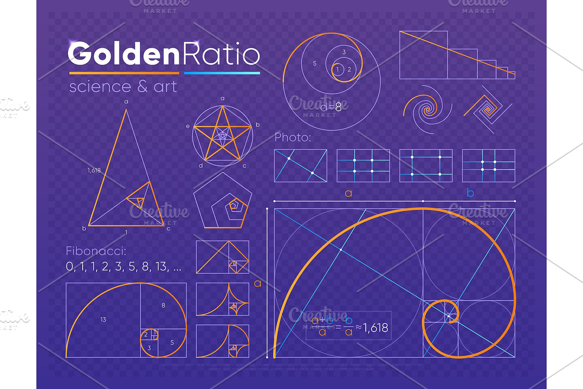 Set of golden ratio element  in Illustrations - product preview 8