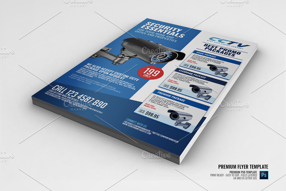 Surveillance CCTV System Flyer in Flyer Templates - product preview 8