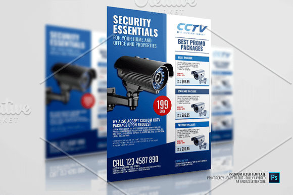 Surveillance CCTV System Flyer in Flyer Templates - product preview 1