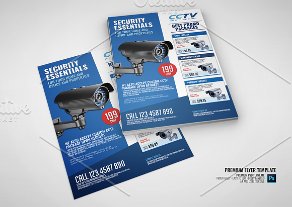 Surveillance CCTV System Flyer in Flyer Templates - product preview 2