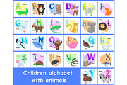 Children Alphabet Posters Set Vector
