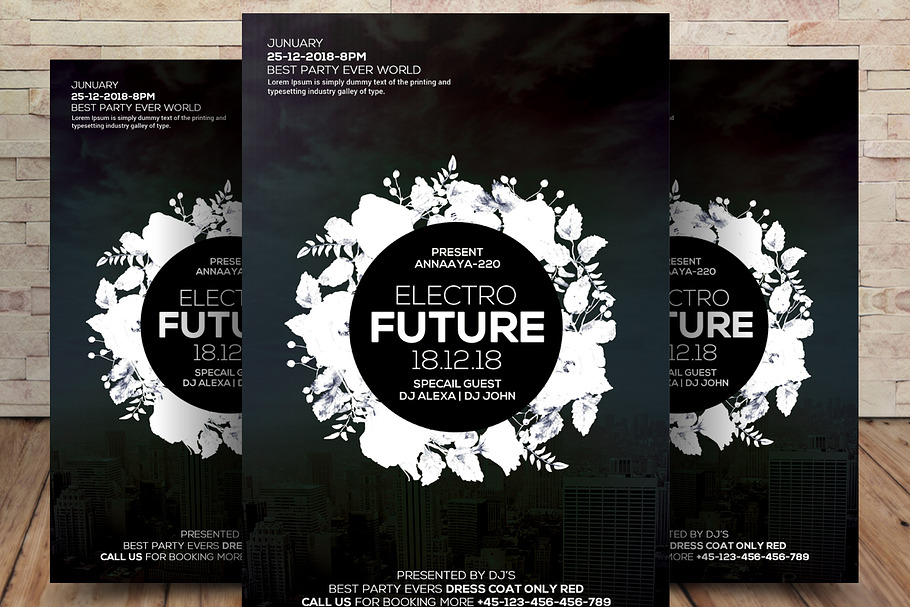 Electro Future Flyer Psd in Flyer Templates - product preview 8