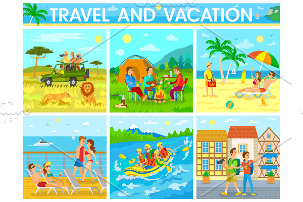 Travel and Vacation Colorful Vector