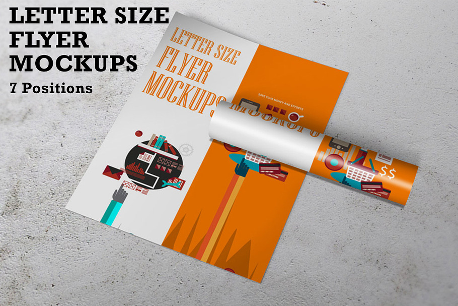 Flyer Mockups US Letter Size in Print Mockups - product preview 8