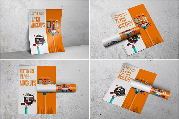 Flyer Mockups US Letter Size in Print Mockups - product preview 1