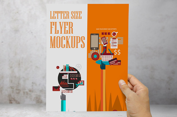 Flyer Mockups US Letter Size in Print Mockups - product preview 3