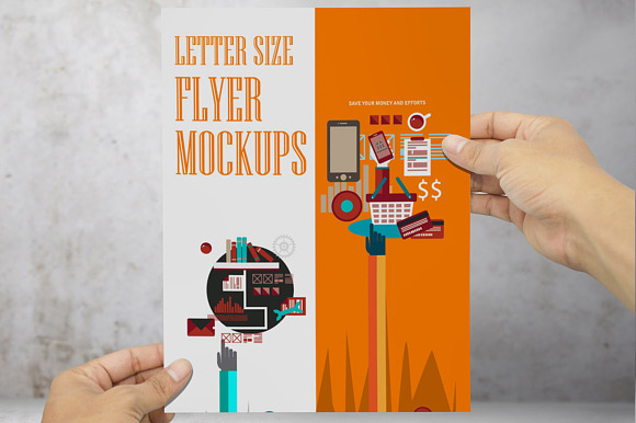 Flyer Mockups US Letter Size in Print Mockups - product preview 4