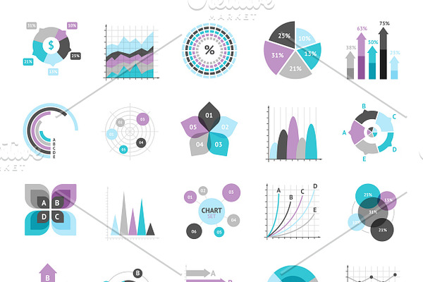 Business charts infographic icons