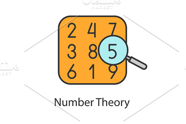 Number theory color icon