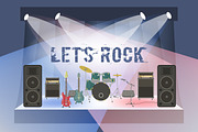 Rock Concert Stage Sound Equipment