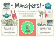 Set of Hand Drawn Vector Monsters