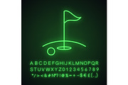 Golf course neon light icon
