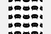 Black cat Seamless Pattern set.