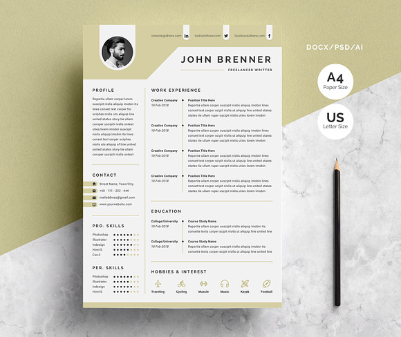 Minimal Resume Template 2 Pages in Resume Templates - product preview 2