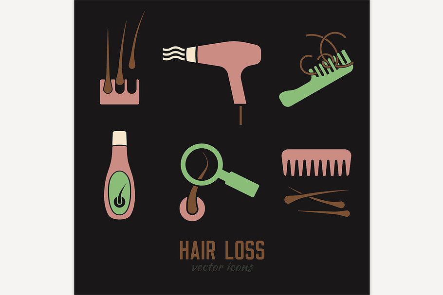 Hair Icons set in Icons - product preview 8