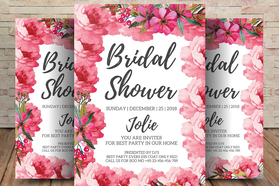 Bridal Shower Invitation Card in Flyer Templates - product preview 8