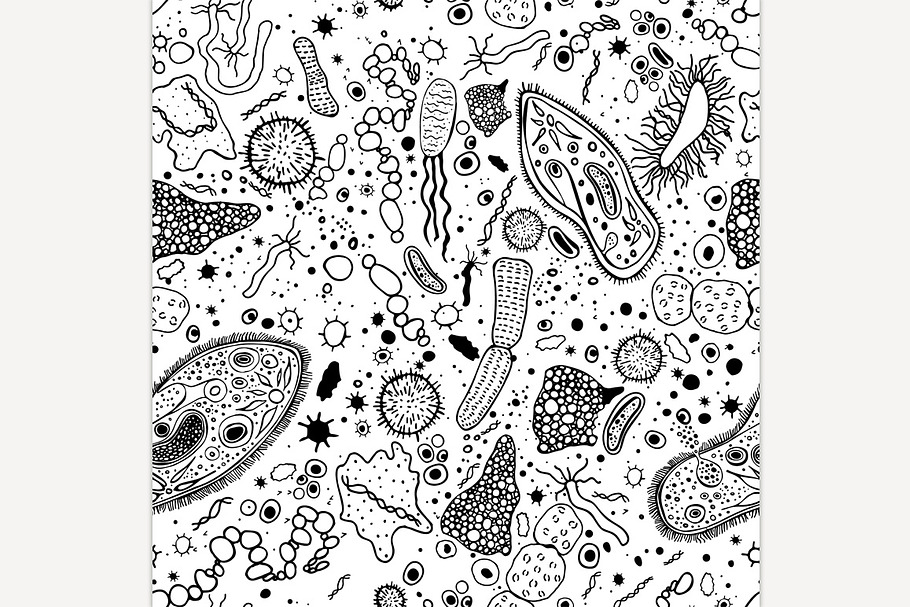 Bacteria Seamless Pattern