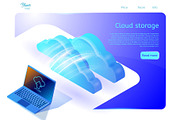 Cloud data storage web page template