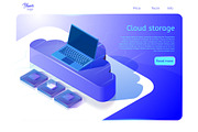 Cloud data storage web page template
