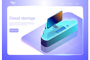 Cloud data storage concept. Web page