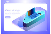 Cloud data storage abstract concept