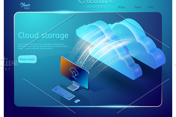 Cloud storage web page template