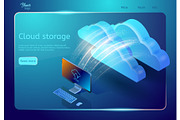 Cloud storage web page template
