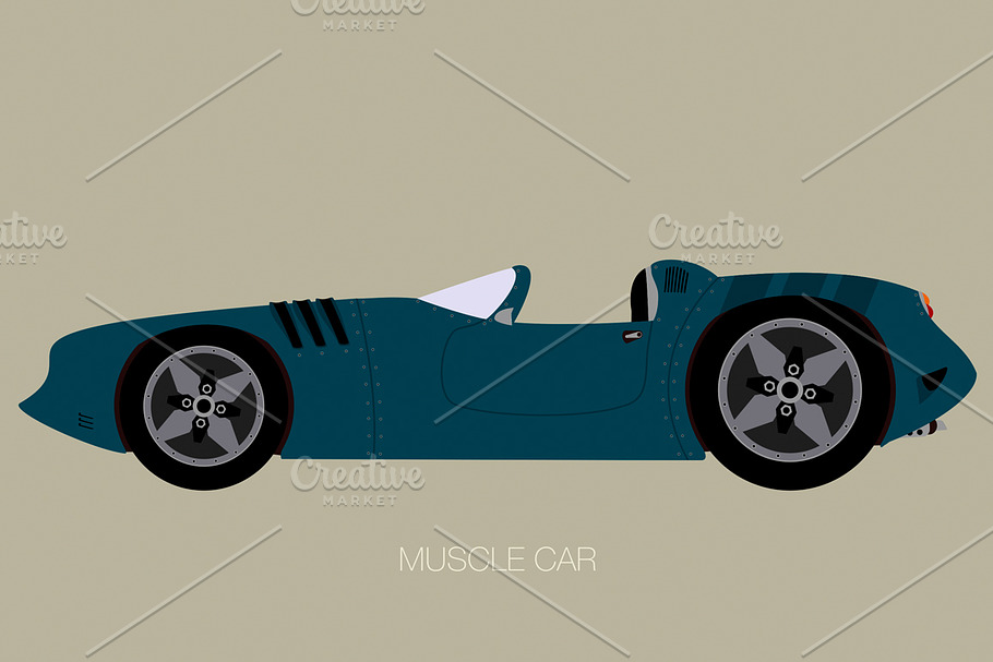 convertible custom muscle car icon in Illustrations - product preview 8