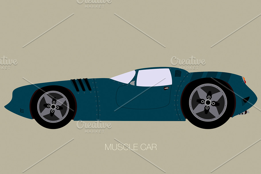 custom muscle car icon in Illustrations - product preview 8