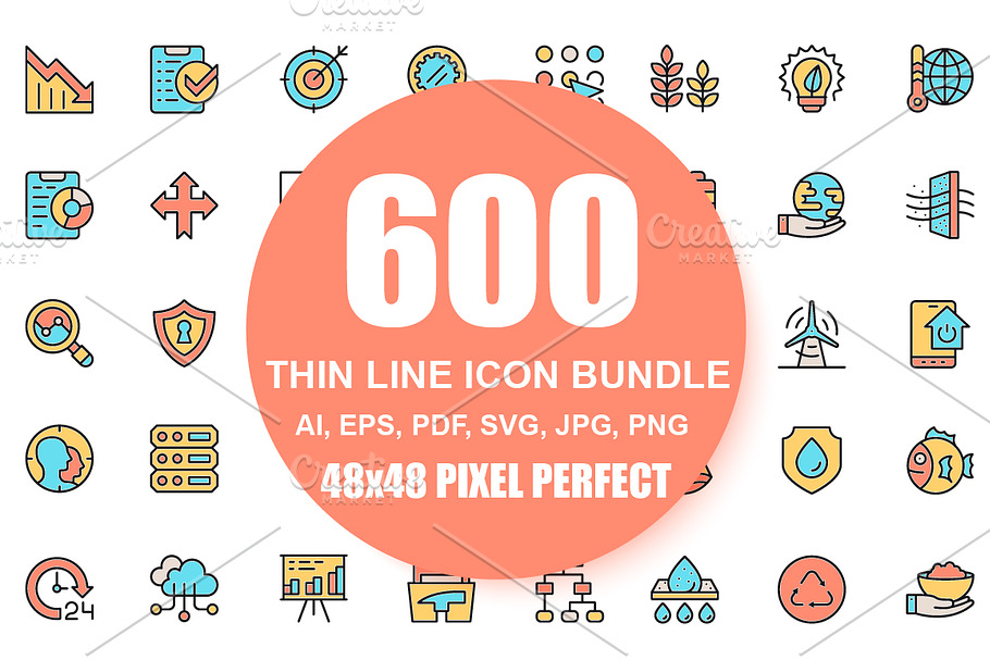 Flat Line Icons Pixel Perfect in Icons - product preview 8