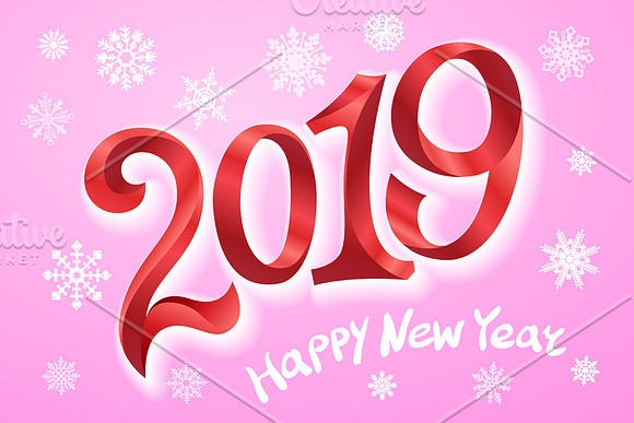 Happy New Year 2019. Greeting card.  in Graphics - product preview 1