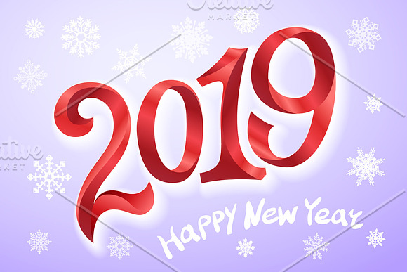 Happy New Year 2019. Greeting card.  in Graphics - product preview 3