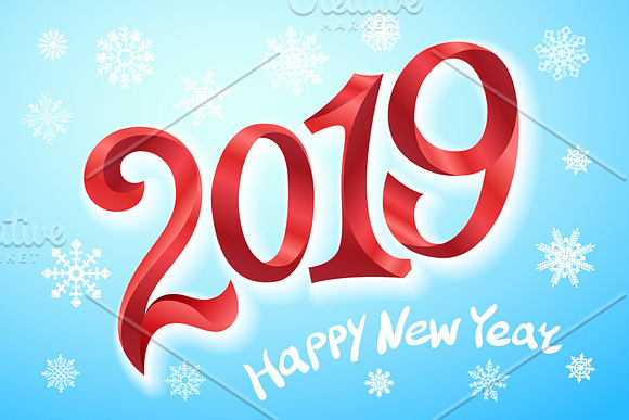 Happy New Year 2019. Greeting card.  in Graphics - product preview 4