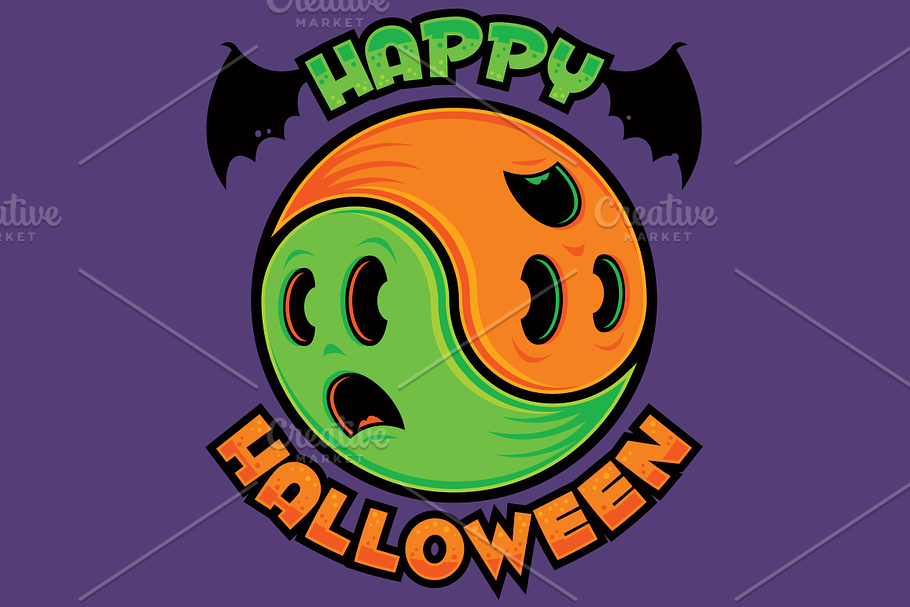 Happy Halloween Ghost Yin-Yang in Illustrations - product preview 8