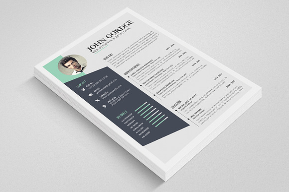 Stylish CV Word Resume Template in Resume Templates - product preview 1