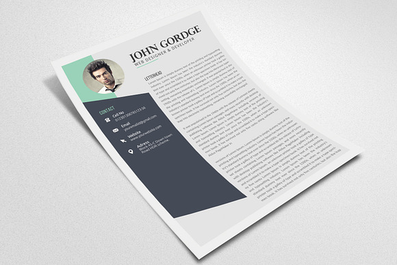 Stylish CV Word Resume Template in Resume Templates - product preview 2