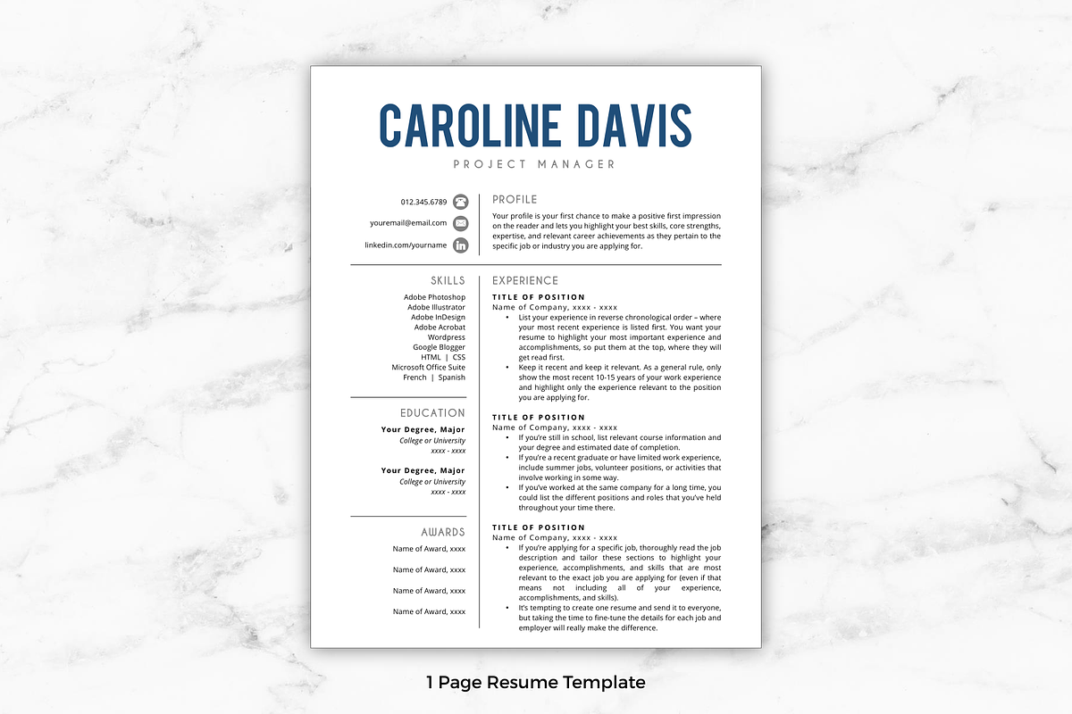 Modern Resume - Caroline in Resume Templates - product preview 8