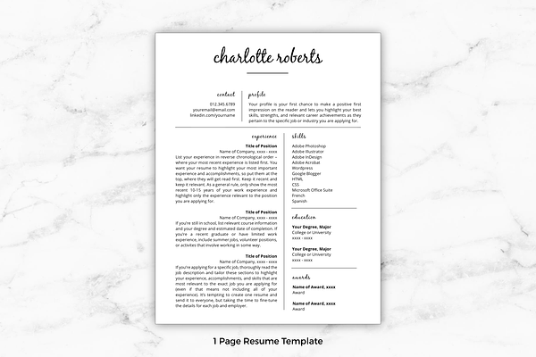 Resume/CV - Charlotte