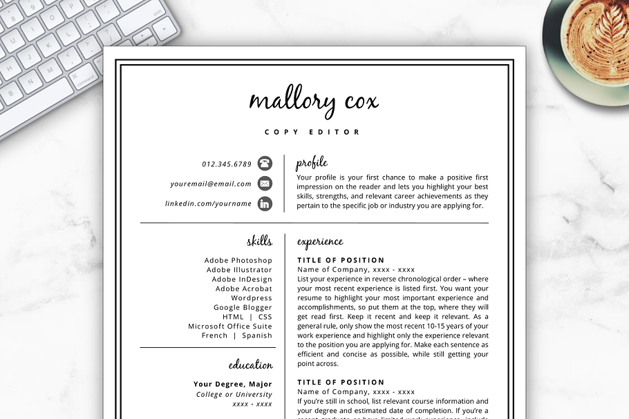 Resume Template/CV - Mallory