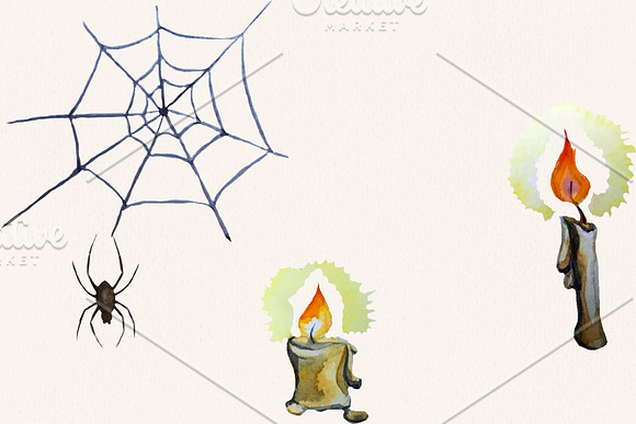 Halloween.Watercolor clipart in Illustrations - product preview 2
