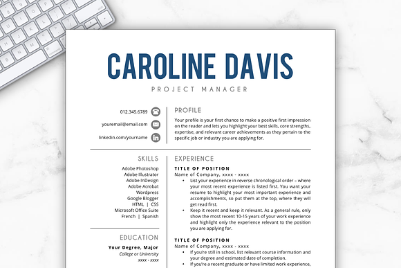 Modern Resume - Caroline in Resume Templates - product preview 9